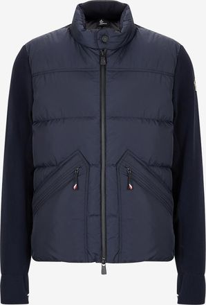 Moncler Fleece-Cardigan mit Nylon-Dauneneinsätzen