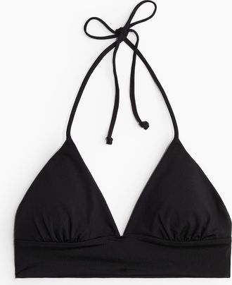 H&M Wattiertes Triangel-Bikinitop - Schwarz
