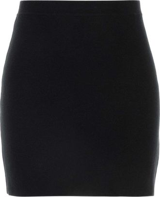 Khaite Black wool blend mini skirt