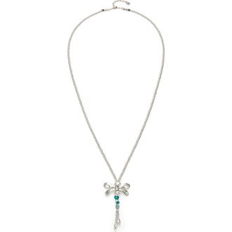 UNOde50 Long Pendant Necklace With a Dragonfly in Silver at Nordstrom
