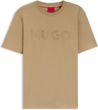 HUGO BOSS Cotton-jersey T-shirt with check logo