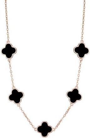 Adornia Clover Station Necklace in Pink-Black at Nordstrom Rack