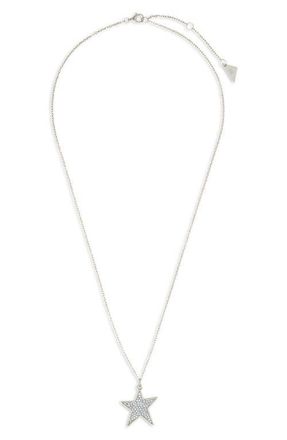 Sterling Forever Pav&eacute; Cubic Zirconia Star Pendant Necklace in Silver at Nordstrom