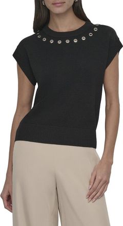 DKNY Dkny Logo Grommet Sweater