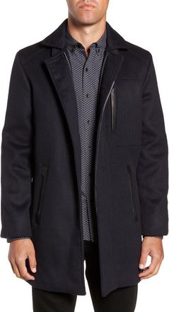 W.R.K Kilo Slim Fit Wool Blend Coat in Navy at Nordstrom, Size Xx-Large