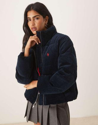 Polo Ralph Lauren Icon - Piumino in velluto a coste blu navy con logo