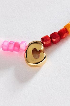 Anthropologie Colorful Beaded Initial Necklace