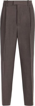 Bottega Veneta Wollen broek met achterzakken - Dames - Broeken - Grijs - XS - Wol - Broeken