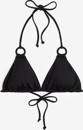 H&M Wattiertes Triangel-Bikinitop - Schwarz