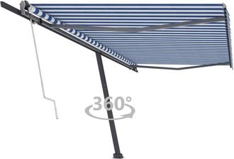 vidaXL Toldo De Pie Autom&aacute;tico Azul Y Blanco 500x300 Cm Vidaxl