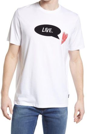 Live Live Supply Follow Your Heart Cotton Graphic Tee in Whiteout at Nordstrom, Size Medium
