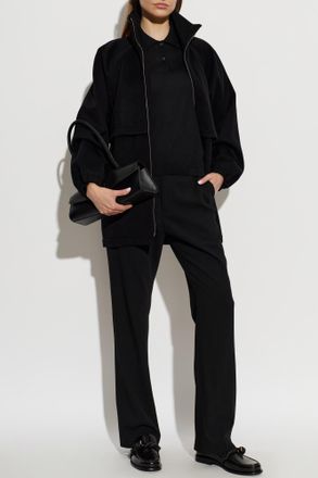 Jil Sander Wool Jacket With Stand-up Collar, Womens, Black