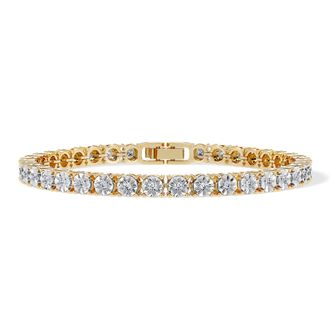 The Diamond Store Mens Diamond 1.00ct Tennis Bracelet in 18k Gold Vermeil
