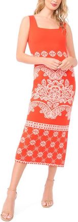 Ted Baker Sasha Sleeveless Midi Dress in Orange Smash at Nordstrom, Size X-Small