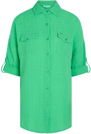 Melissa Odabash Elena Cotton Gauze Cover-up Shirt - Green - S (UK8-10 / S)
