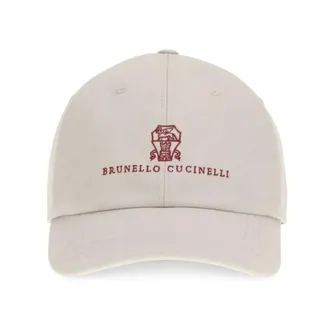Brunello Cucinelli Accessoires, Heren, Wit, M, Katoen, Cotton Baseball Cap