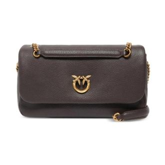 Pinko Love Bag Click Soft Horizontal - Dames - Schoudertassen - Bruin - ONE Size - Katoen - Tassen