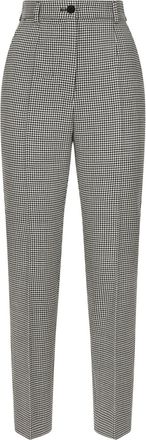 Dolce & Gabbana houndstooth wool trousers - women - Virgin Wool - 46 - Brown