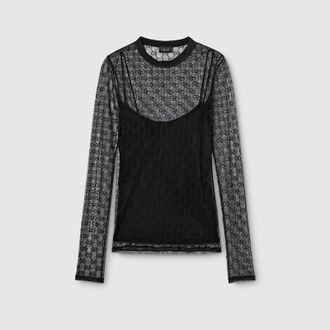 Gucci GG Stretch Lace T-shirt, Black, Ready-to-wear