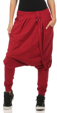 Malito more than fashion Malito Basic Harem Pants Aladin Pants Baggy Uni-Colors 91086 Women One Size (Bordeaux)