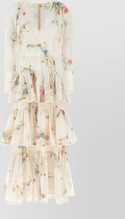 Zimmermann floral tiered maxi dress with long sleeves