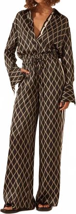 Shona Joy Silk Contrast Relaxed Pant In Corde