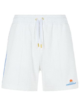 Casablanca Jacquard Cotton Blend Terry Shorts mit weißem Monogramm