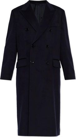 Dolce & Gabbana Woljas met dubbele knopenrij - Heren - Mantel - Blauw - 2XL - Wol - Jassen