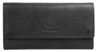 Sansibar Geldb&ouml;rse SANSIBAR, Damen, schwarz, Leder, Strukturmuster, Kleinlederwaren Geldb&ouml;rse, echt Leder