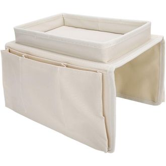 OEM Organizador De Mandos A Distancia De Tv De 4 Bolsillos Para Reposabrazos De Sof&aacute; Con Portavasos Integrado, Color Beige