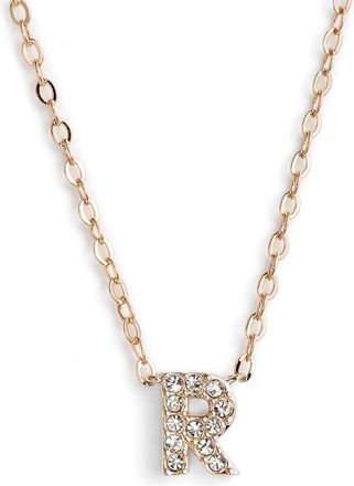 Nadri Initial Pendant Necklace in R Rose Gold at Nordstrom