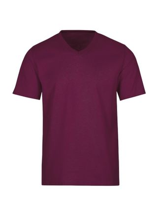 Trigema T-Shirt TRIGEMA TRIGEMA V-Shirt DELUXE Baumwolle, Damen, Gr. 5XL, rot (sangria), 100% Baumwolle, Basic, Shirts T-Shirt