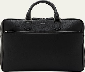 Serapian Mens Leather Double Briefcase