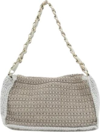 Chanel Pre-owned Gebreide Schoudertas - Dames - Vintage Schoudertas - Beige - ONE Size - Vintage
