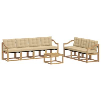 vidaXL Conjunto De Sof&aacute;s De Exterior Con Coj&iacute;n 8 Pcs Y Beige Vidaxl