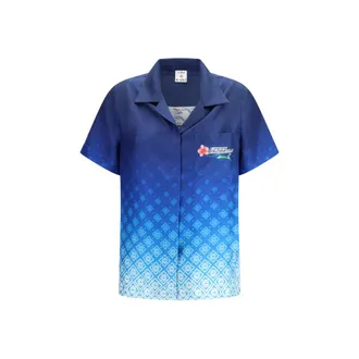 Casablanca Orchid Logo Silk Shirt - Blue
