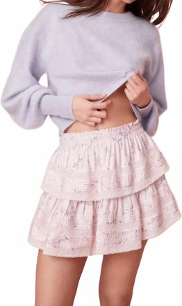 LoveShackFancy Ruffle Mini Skirt In Lavender Crema