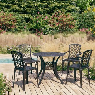 vidaXL Mesa Y Sillas De Bistr&oacute; 5 Piezas Aluminio Fundido Negro Vidaxl