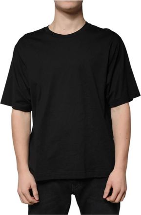 Dolce & Gabbana Zwart Katoenen Logo T-shirt - Heren - T-shirts - Zwart - XL - Katoen - Tops