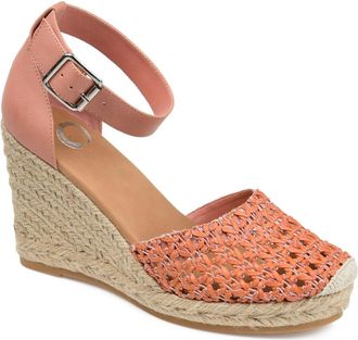 Journee Collection JOURNEE Sierra Woven Espadrille Wedge Sandal in Pink at Nordstrom Rack, Size 10