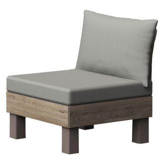 Dmora Sill&oacute;n De Exterior Houghton, Una Silla, Tapizado, Modular Componible, Nogal Marr&oacute;n