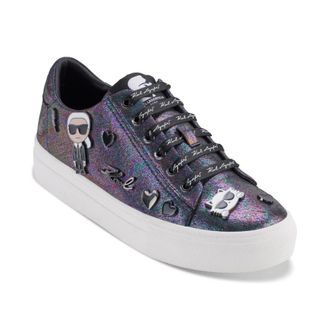 Karl Lagerfeld Cate Pins Lace Up Sneakers Womens Multi Shoes HAWK2163