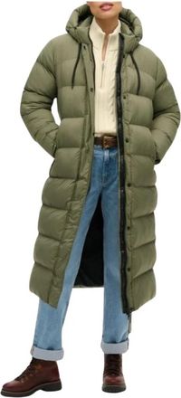 Superdry Hooded Zip-Up Jacket met Voorzakken - Dames - Parka Jassen - Groen - XS - Polyester - Jassen