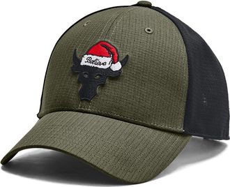 Under Armour Mens Project Rock One Trucker Hat Cap, (390) Marine Od Green/Black/Red, Size