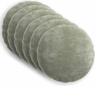 vidaXL Funda De Almohada 6 Uds. Heerlen Verde &Oslash; 30 Cm Tela Chenille Vidaxl
