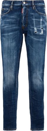 Dsquared2 Slim Tapered Medium Blue Distressed Jeans