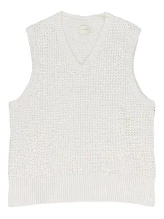 Aim&eacute; Leon Dore Wafelgebreide tanktop met V-hals - Beige