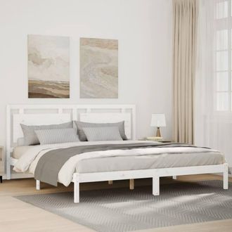 Berkfield Home Extra Long Bed Frame without Mattress&not;White 200x210 cm Solid Wood in White