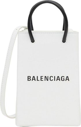 Balenciaga White logo-print crossbody bag