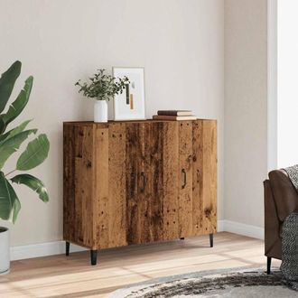 Berkfield Home Sideboard Old Wood 90x34x80 cm Engineered Wood in Brown | Size: 90 x 34 x 80 cm